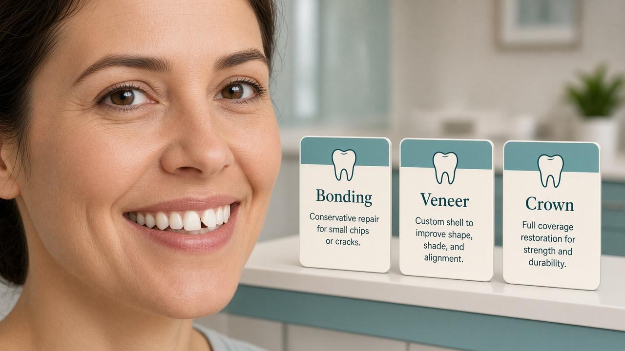 Chipped Front Tooth: Bonding, a Veneer, or a Crown?